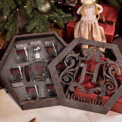 Personalized Name Indiana Memorial Stadium Large Whiskey Glass Set