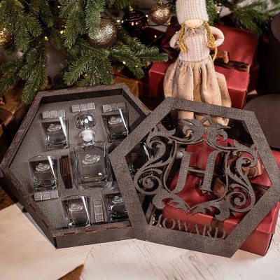 Personalized Name Gaylord Family Oklahoma Memorial Stadium Large Whiskey Glass Set