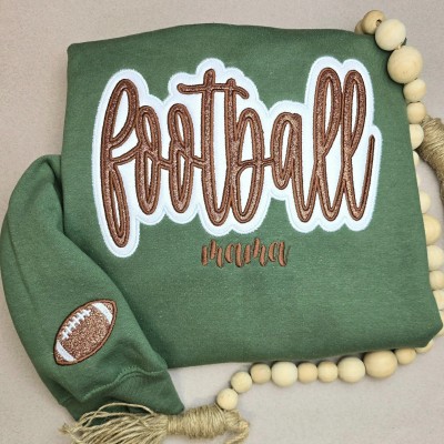 Customized Football Glitter Sweatshirt Gifts For Sports Lovers