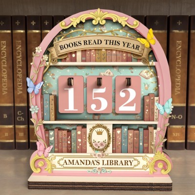 Personalized Retro Book Reading Tracker Best Gift For Book Lover