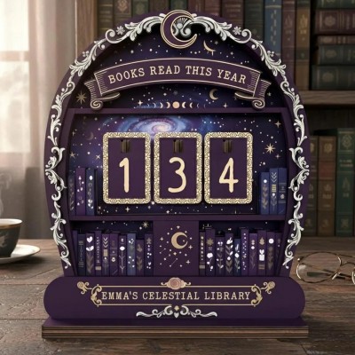 Personalized Retro Book Reading Tracker Best Gift For Book Lover