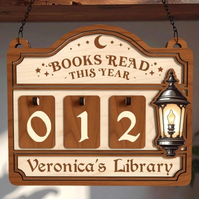 Personalized Retro Book Reading Tracker Best Gift For Book Lover