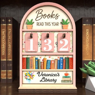 Personalized Retro Book Reading Tracker Best Gift For Book Lover