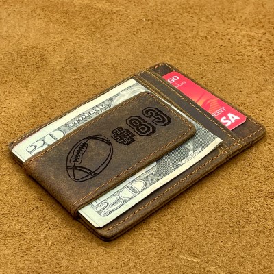 Personalized Name Football Team Student Wallet Graduation Commemorative Gift