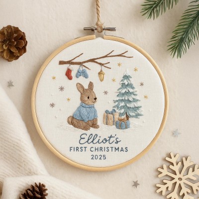 Personalized Embroidered Ornament Baby’s First Christmas Tree Decoration