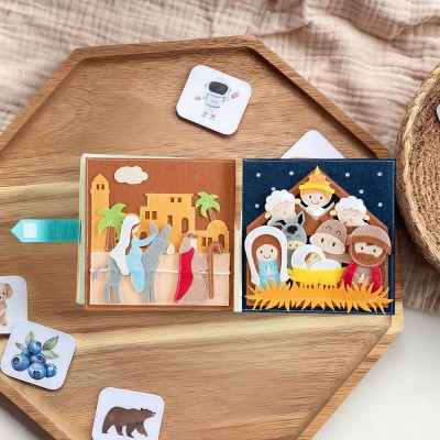 Handmade Felt Quiet Book Personalized Gift For Baby Boy And Girl