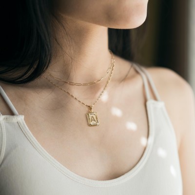 Personalized Dainty Initial Engraved Necklace Best Jewelry Gifts