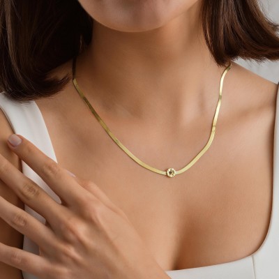 Birth Flower With Birth Stone Jewelry Necklace For Mom Best Christmas Gift