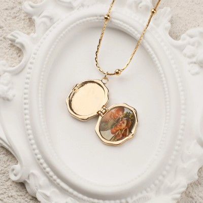 Personalized Guardian Angel Necklace With Photo Memorial Jewelry