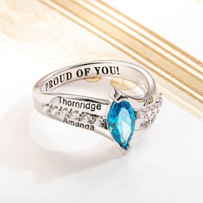 Personalized Name Engraved Graduation Ring Best Gift For Graduates
