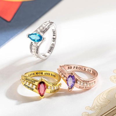 Personalized Name Engraved Graduation Ring Best Gift For Graduates
