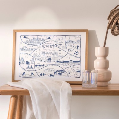 Personalised Hand Drawn Favourite Family Memories Print Gift For Couple