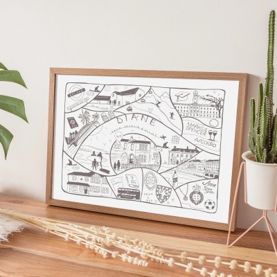 Personalised Hand Drawn Favourite Family Memories Print Gift For Couple