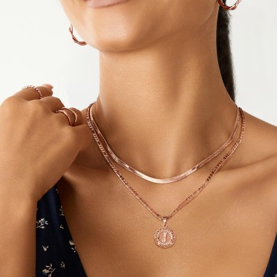 Personalized Dainty Initial Engraved Necklace Best Jewelry Gifts For Women