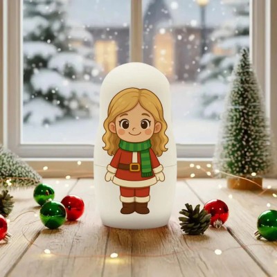 Personalized Portrait Cartoon Style Nesting Doll Best Christmas Gift for Family