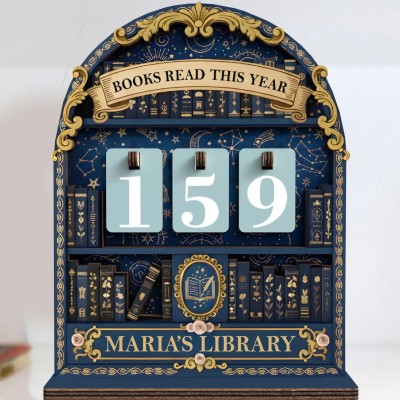 Personalized Retro Book Reading Tracker Best Gift For Book Lover