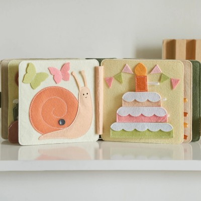 Handmade Felt Quiet Book With Baby Name Personalized Gift For Baby Boy And Girl