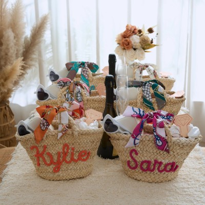 Customized Name Straw Beach Bag Summer Gifts For Beach Lovers