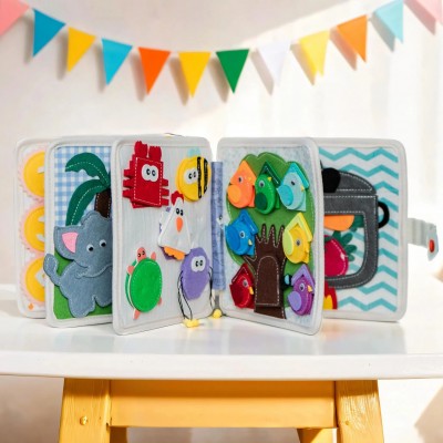 Handmade Felt Quiet Book Personalized Gift For Baby Boy And Girl