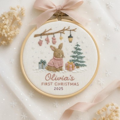 Personalized Embroidered Ornament Baby’s First Christmas Tree Decoration